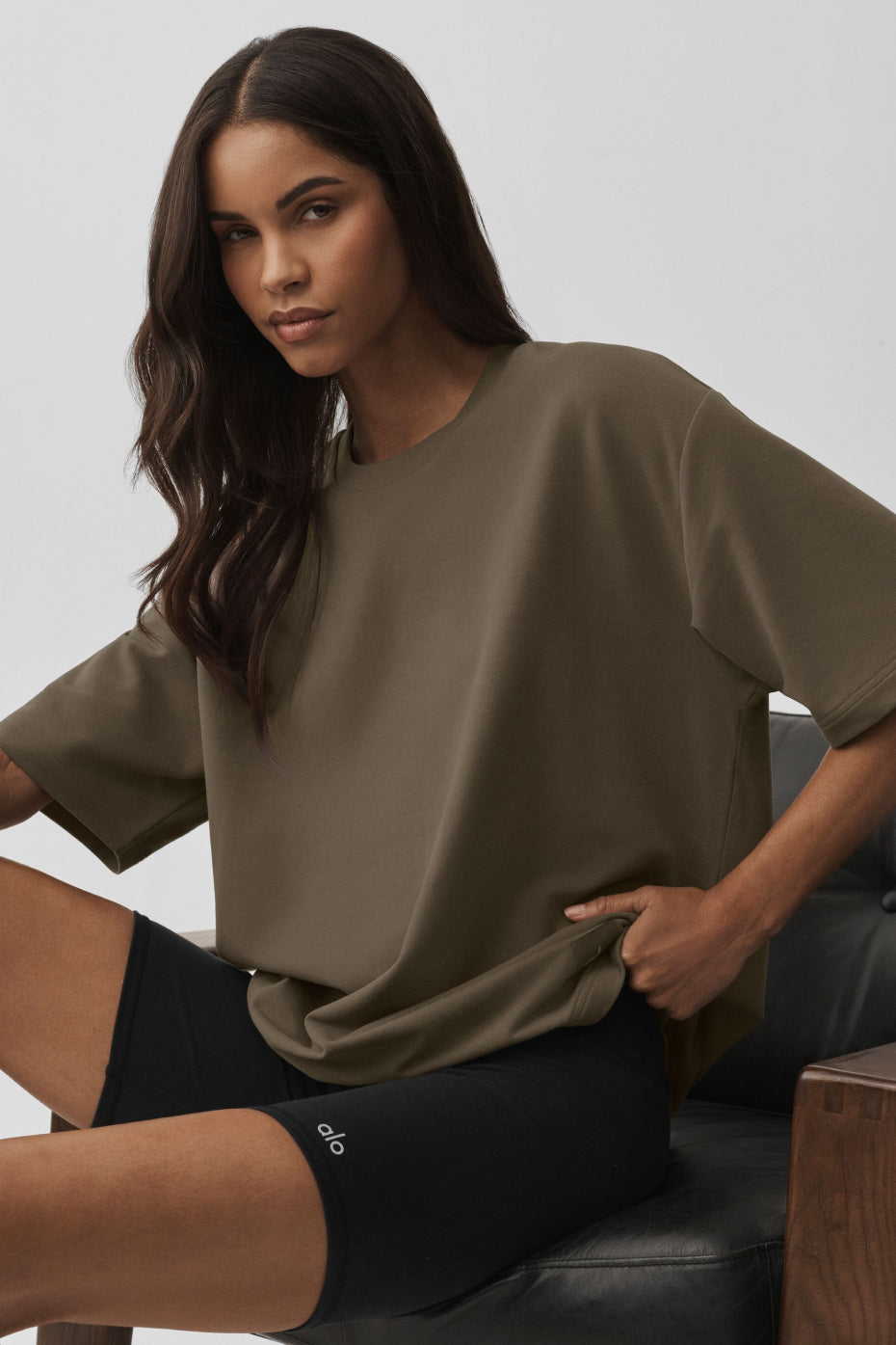alo Double Take Short Sleeve - Olive Tree