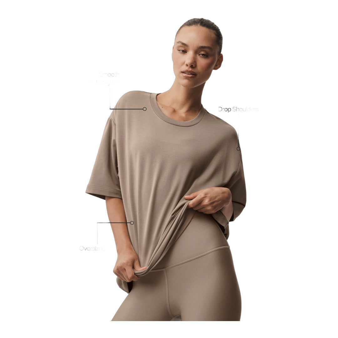 alo Double Take Short Sleeve - Gravel