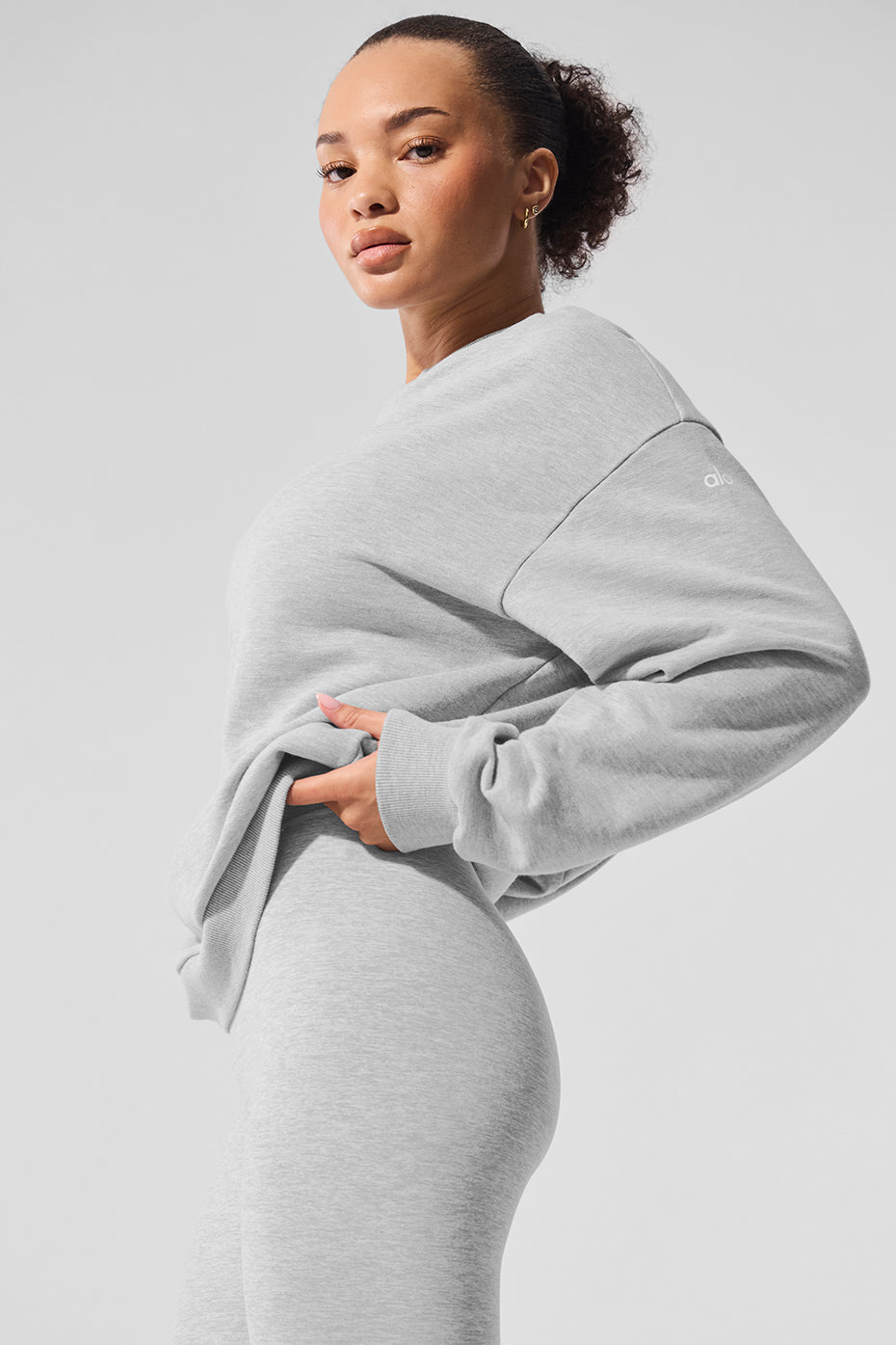 alo Chill Crew Neck Pullover - Athletic Heather Grey
