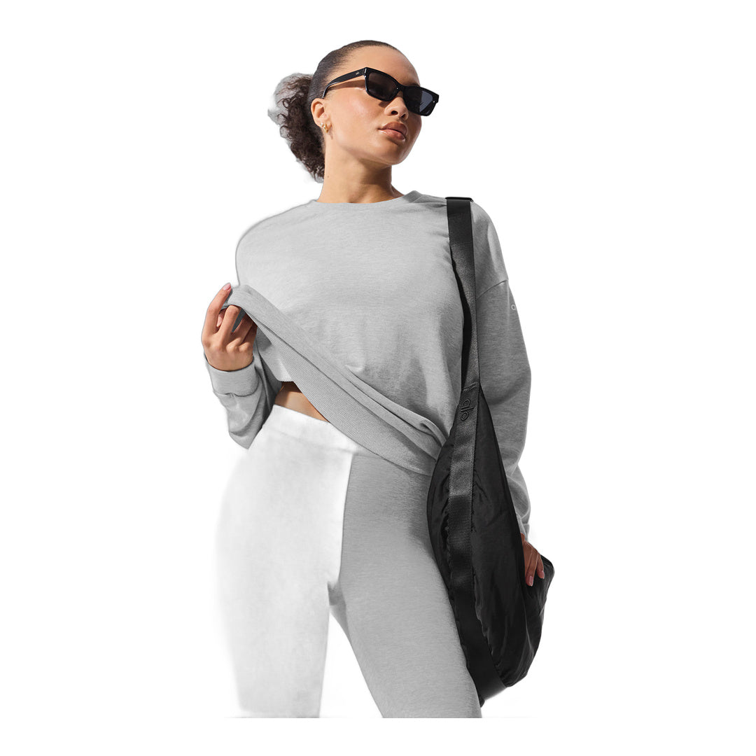 alo Chill Crew Neck Pullover - Athletic Heather Grey