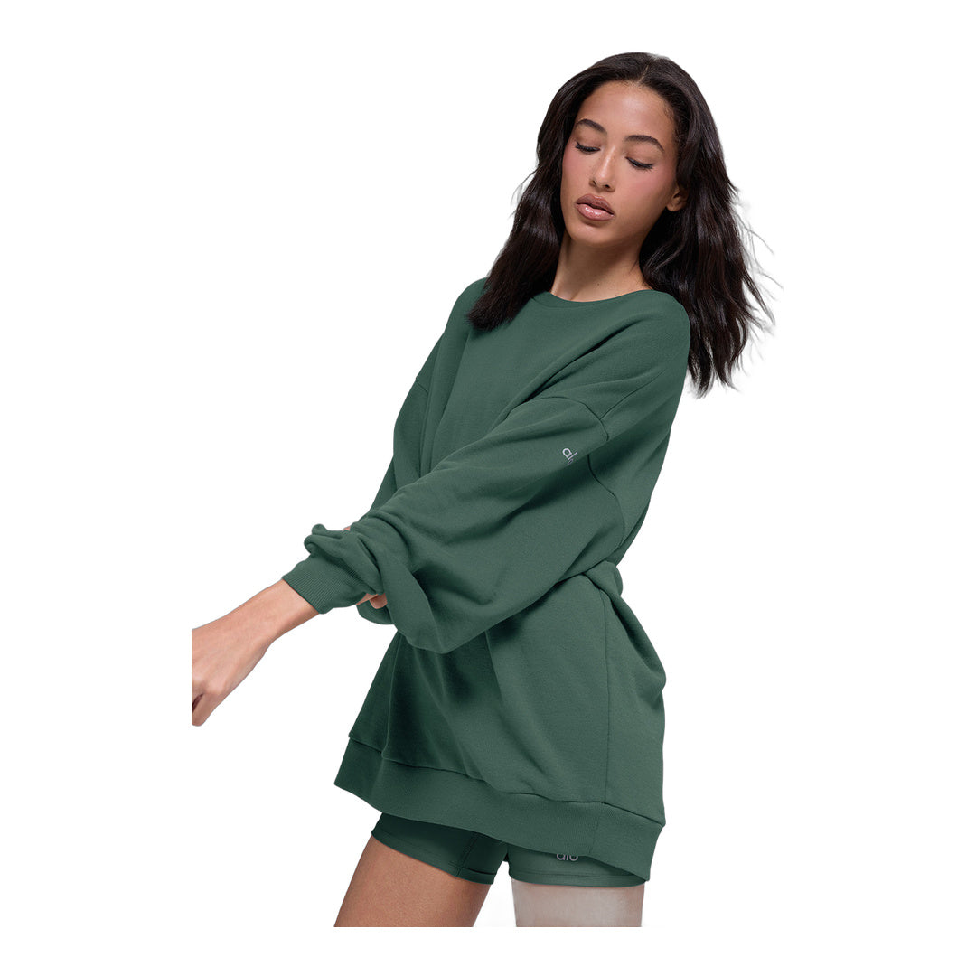 alo Chill Crew Neck Pullover - Clover Green