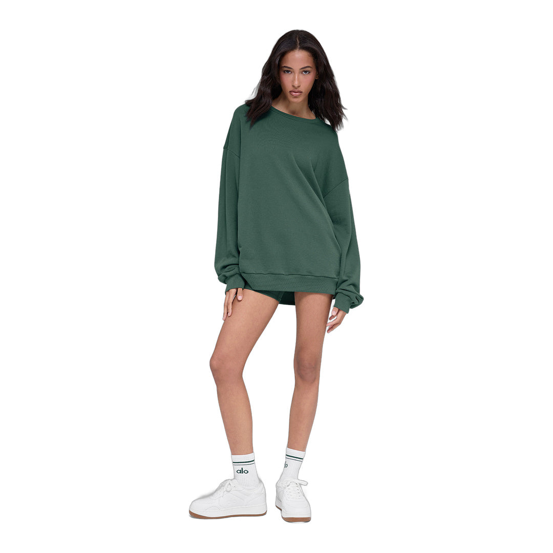 alo Chill Crew Neck Pullover - Clover Green