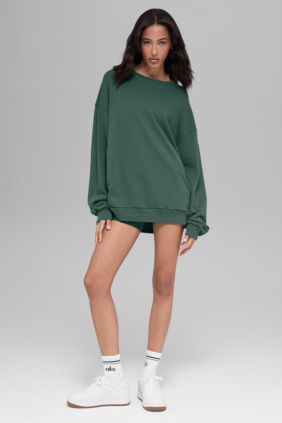 alo Chill Crew Neck Pullover - Clover Green