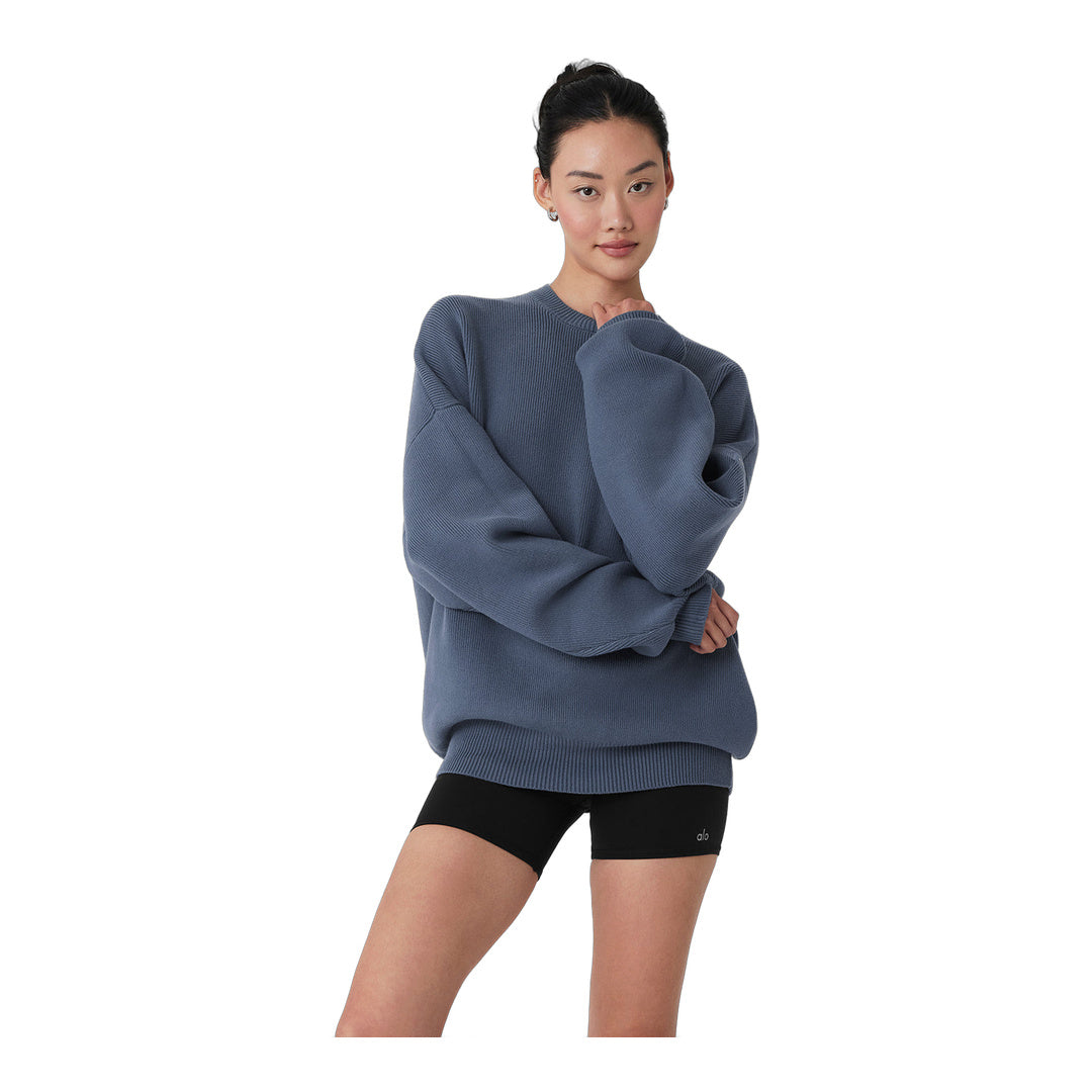 alo Scholar Crew Neck Sweater - Bluestone