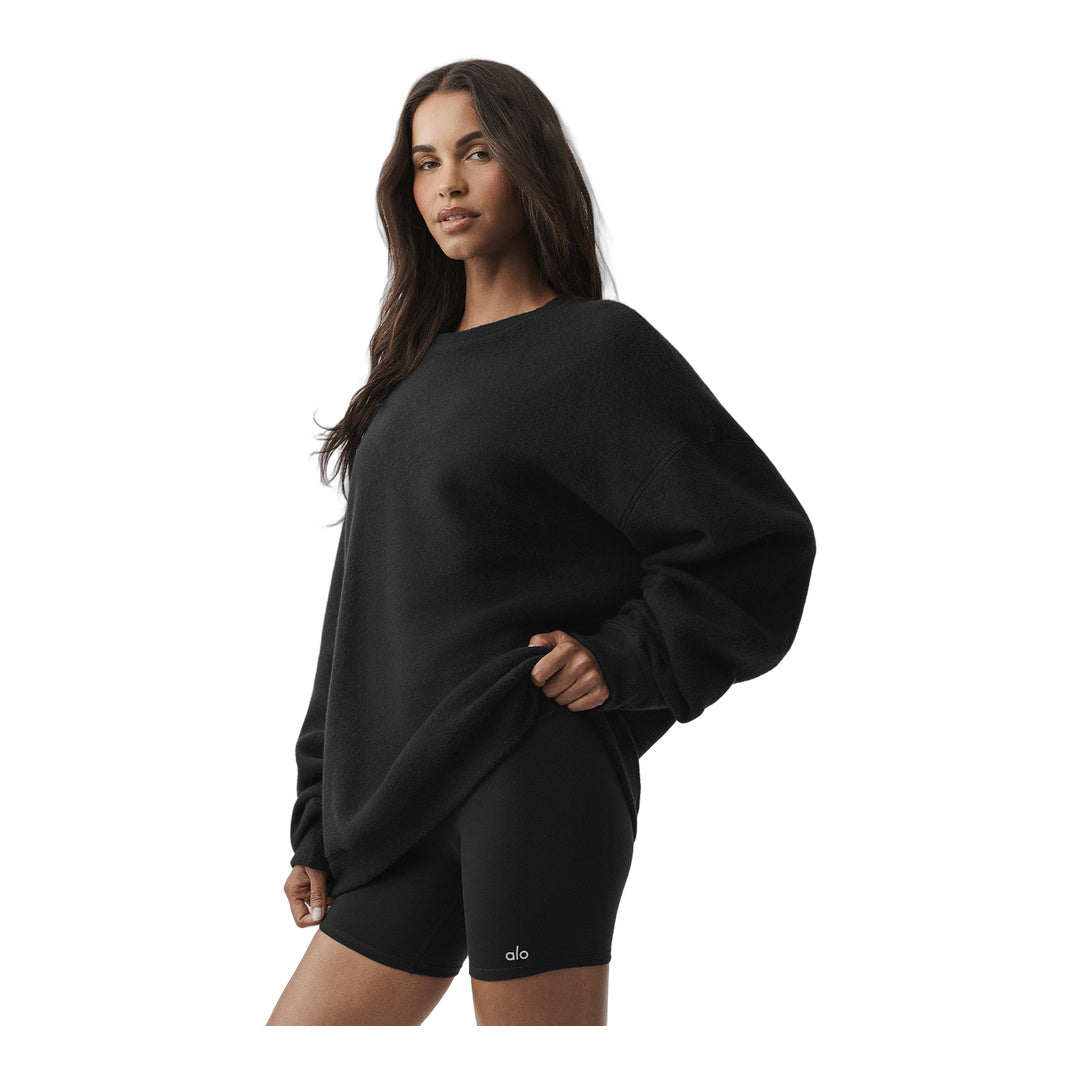 alo Triumph Restore Crew Neck Sweatshirt - Black