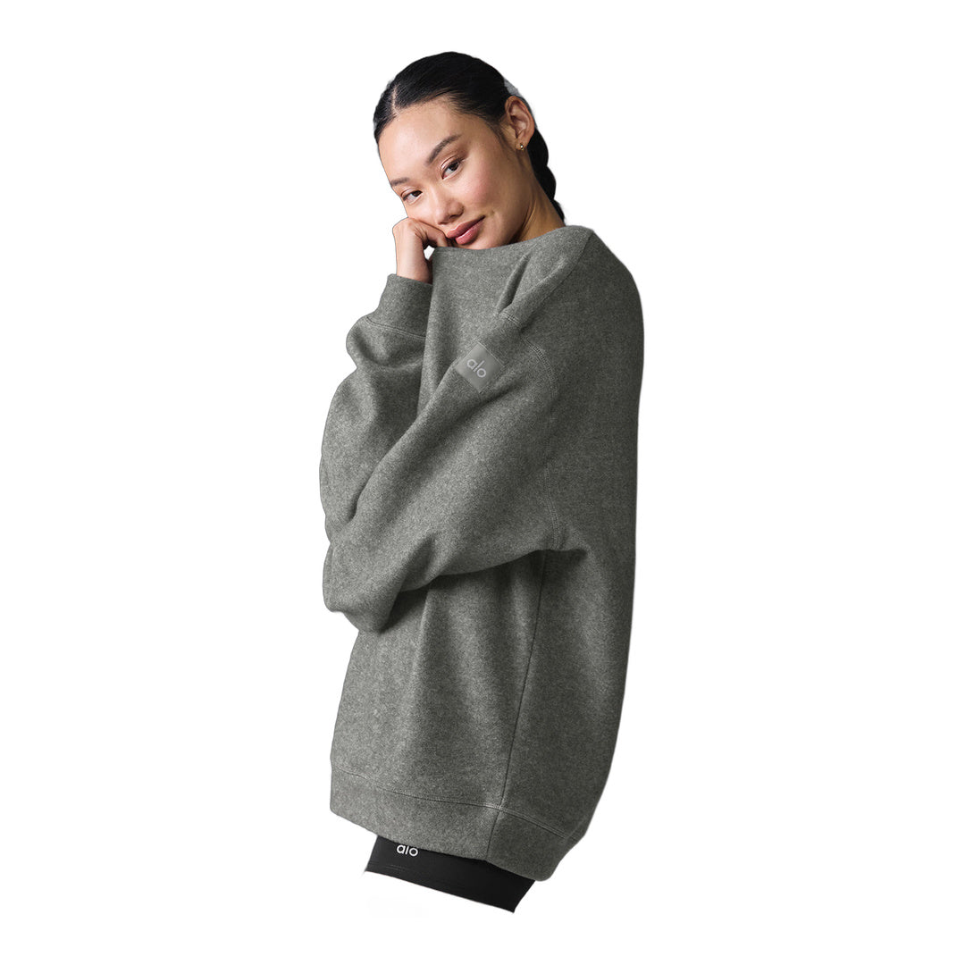alo Triumph Restore Crew Neck Sweatshirt - Grey Triblend