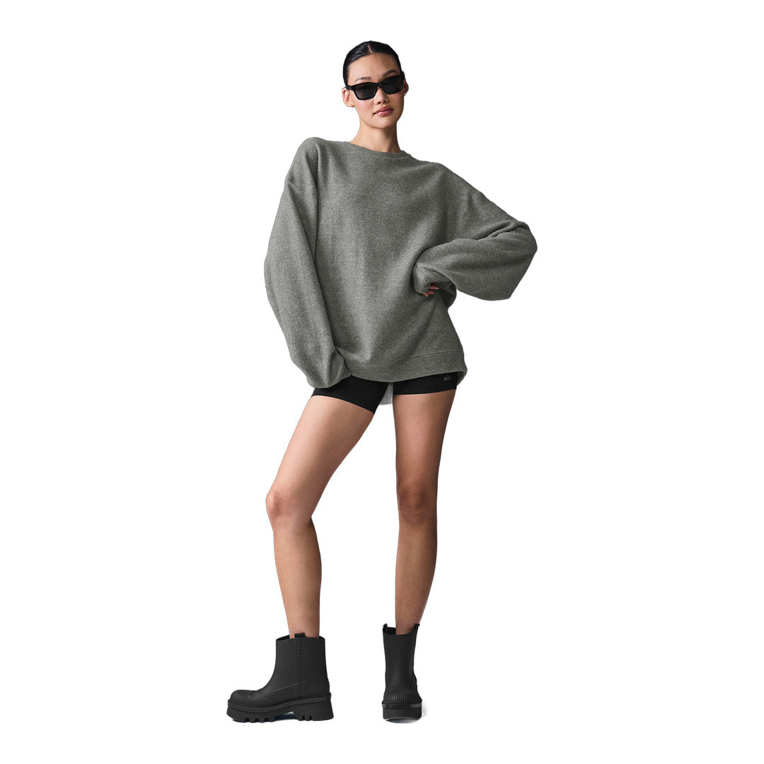 alo Triumph Restore Crew Neck Sweatshirt - Grey Triblend
