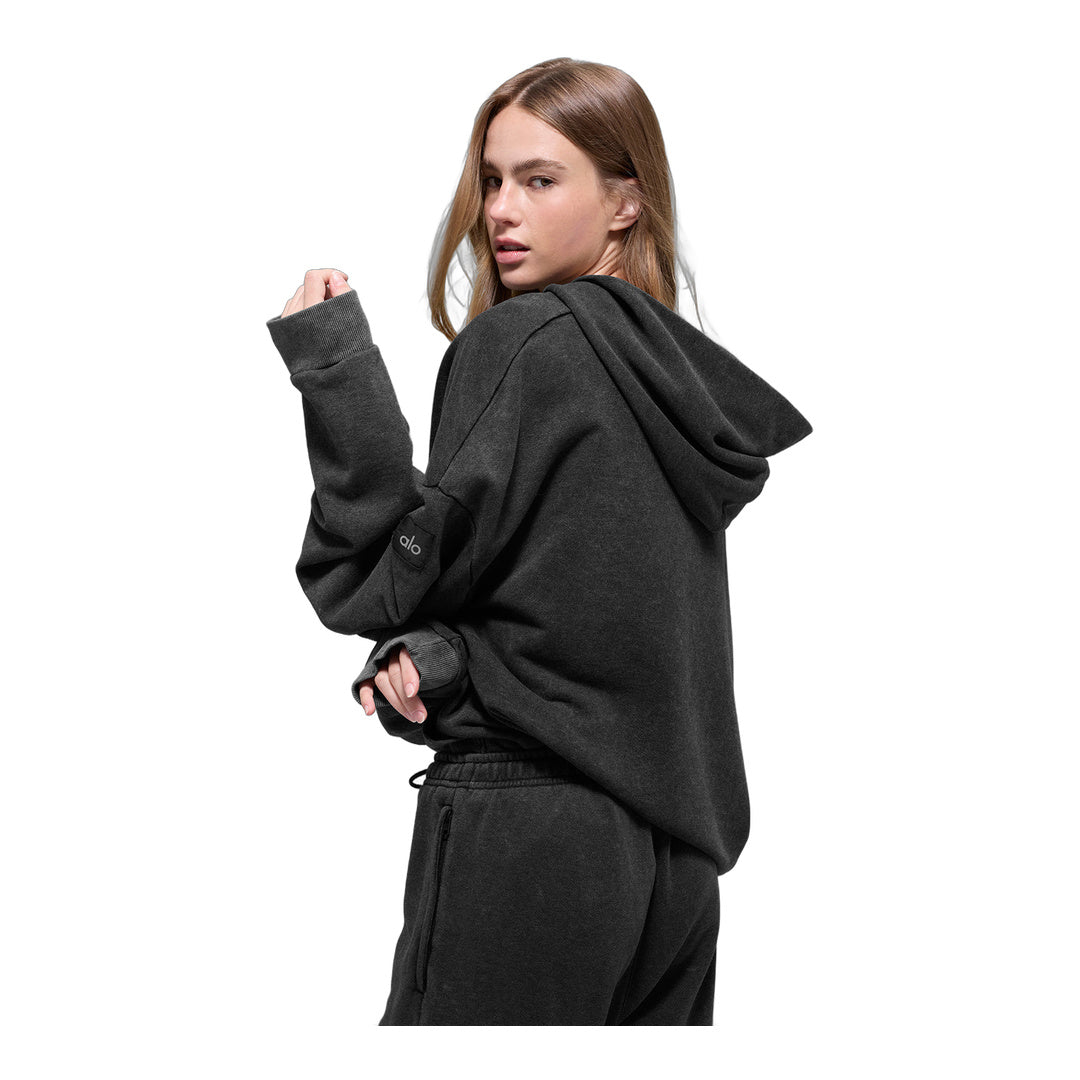 alo Chill Vintage Wash Hoodie - Black Wash
