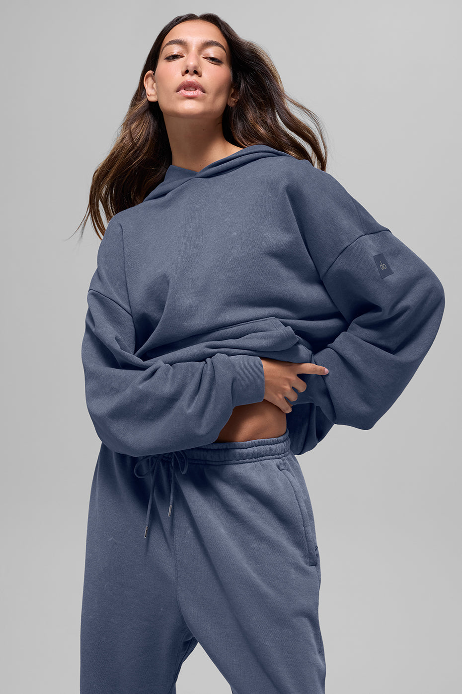 alo Chill Vintage Wash Hoodie - Bluestone Wash
