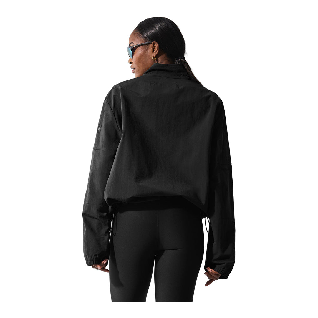 alo Light Weight Takeaway Track Pullover - Black