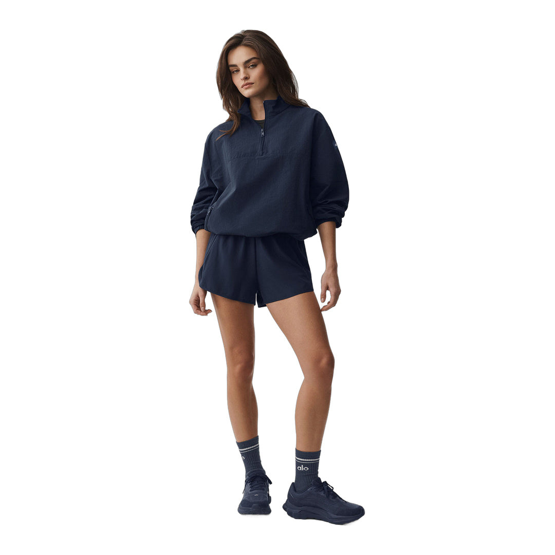 alo Light Weight Takeaway Track Pullover - Navy