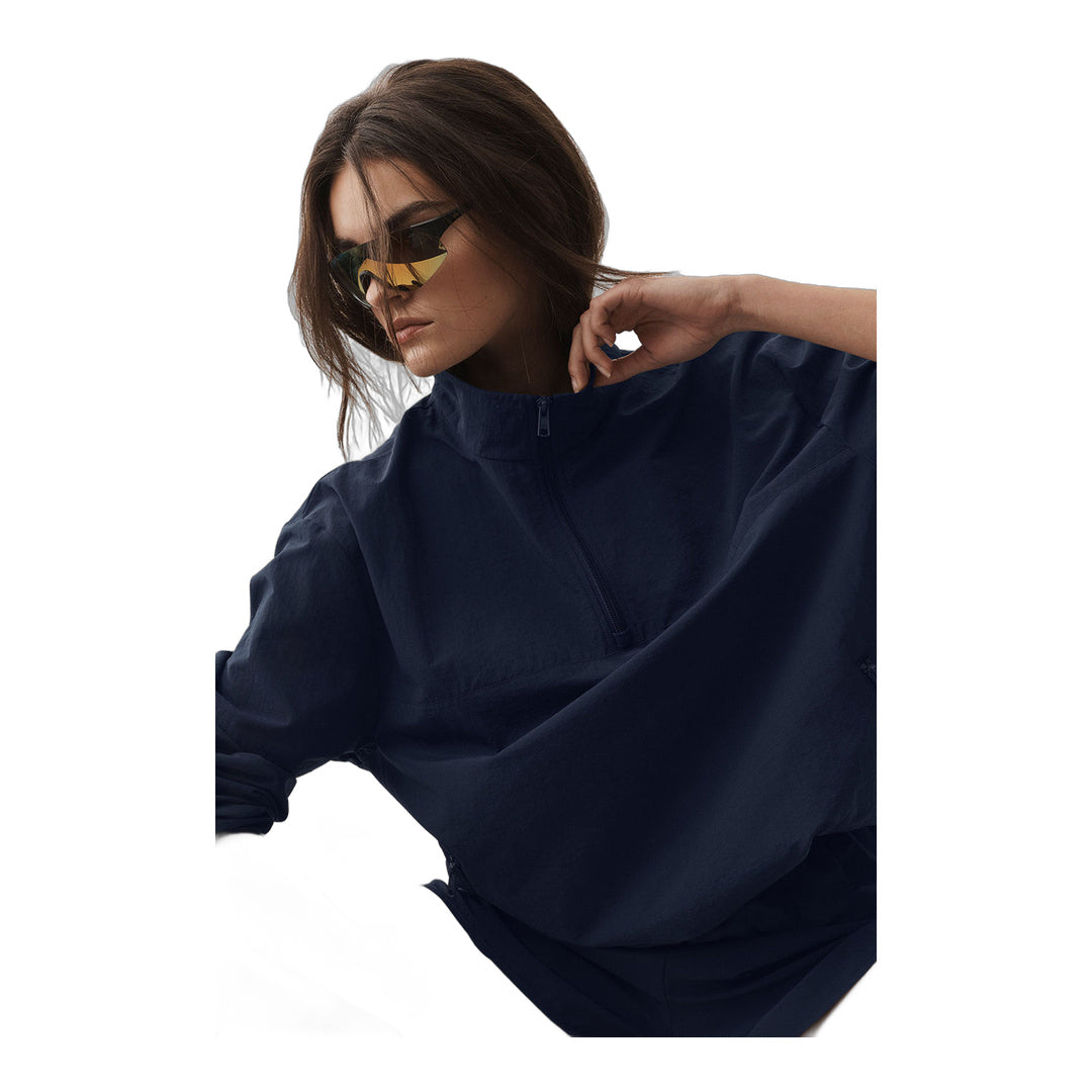 alo Light Weight Takeaway Track Pullover - Navy
