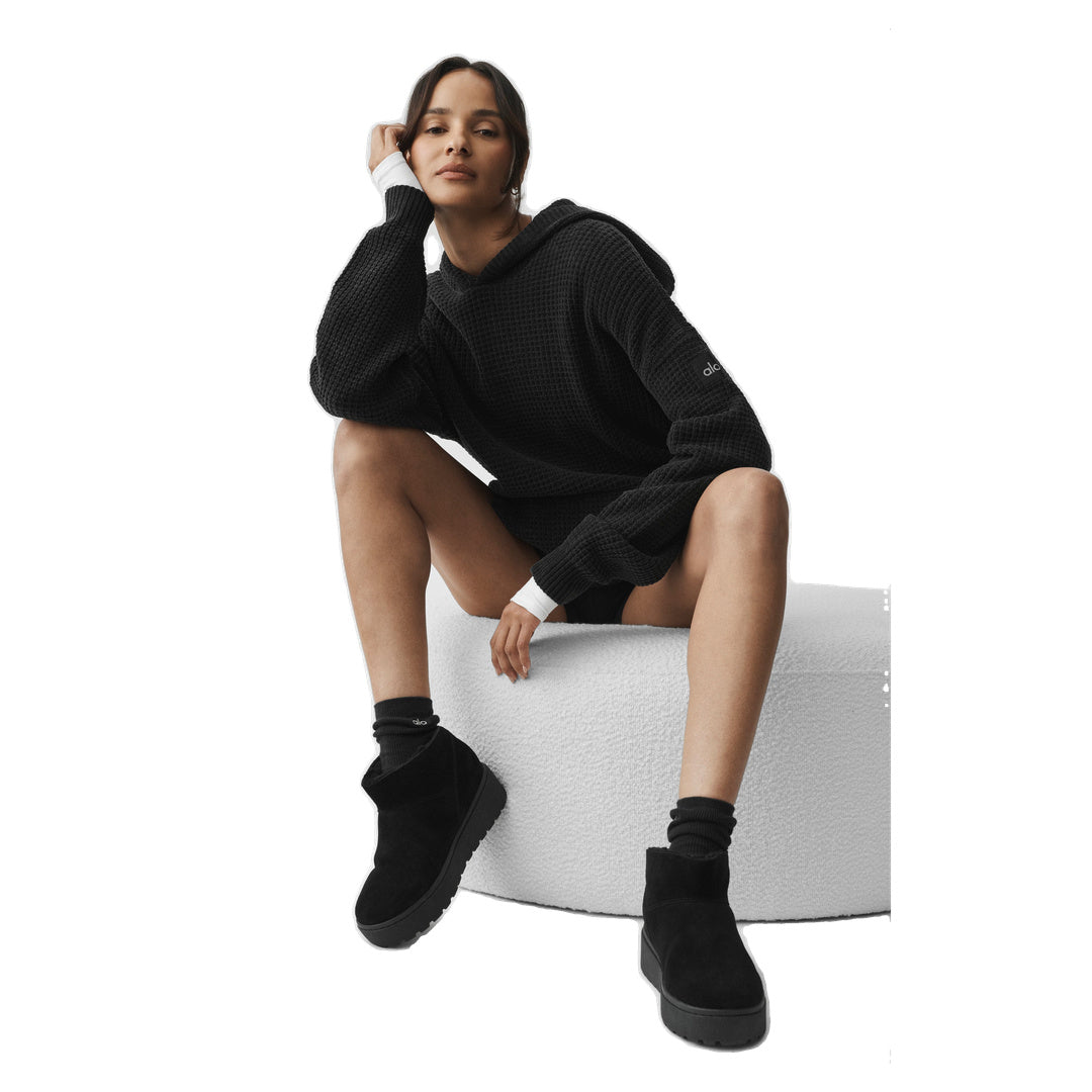 ALO Waffle Chenille Edition Hoodie - Black