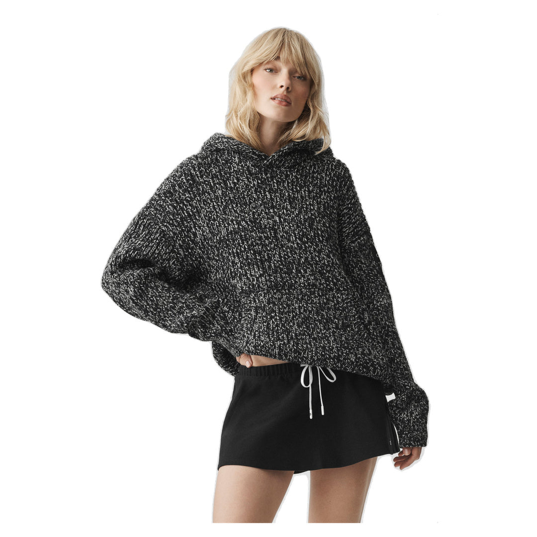 ALO Chunky Knit Rewind Hoodie - Black Multi