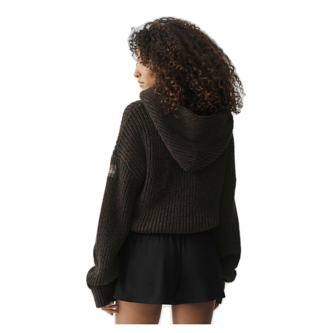 ALO Chunky Knit Rewind Hoodie - Espresso Multi