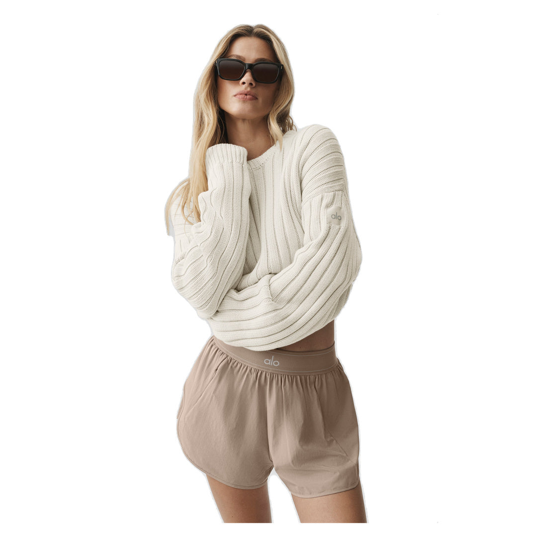 ALO Cotton Rib Parallel Sweater - Bone