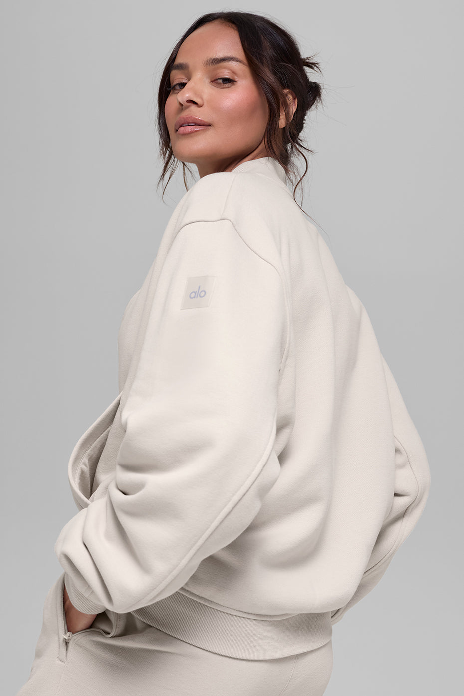 alo Renown Varsity Jacket - Bone