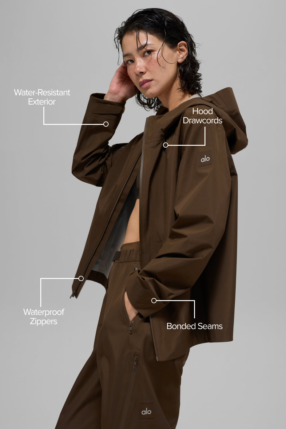 alo Alpha Shell Jacket - Espresso