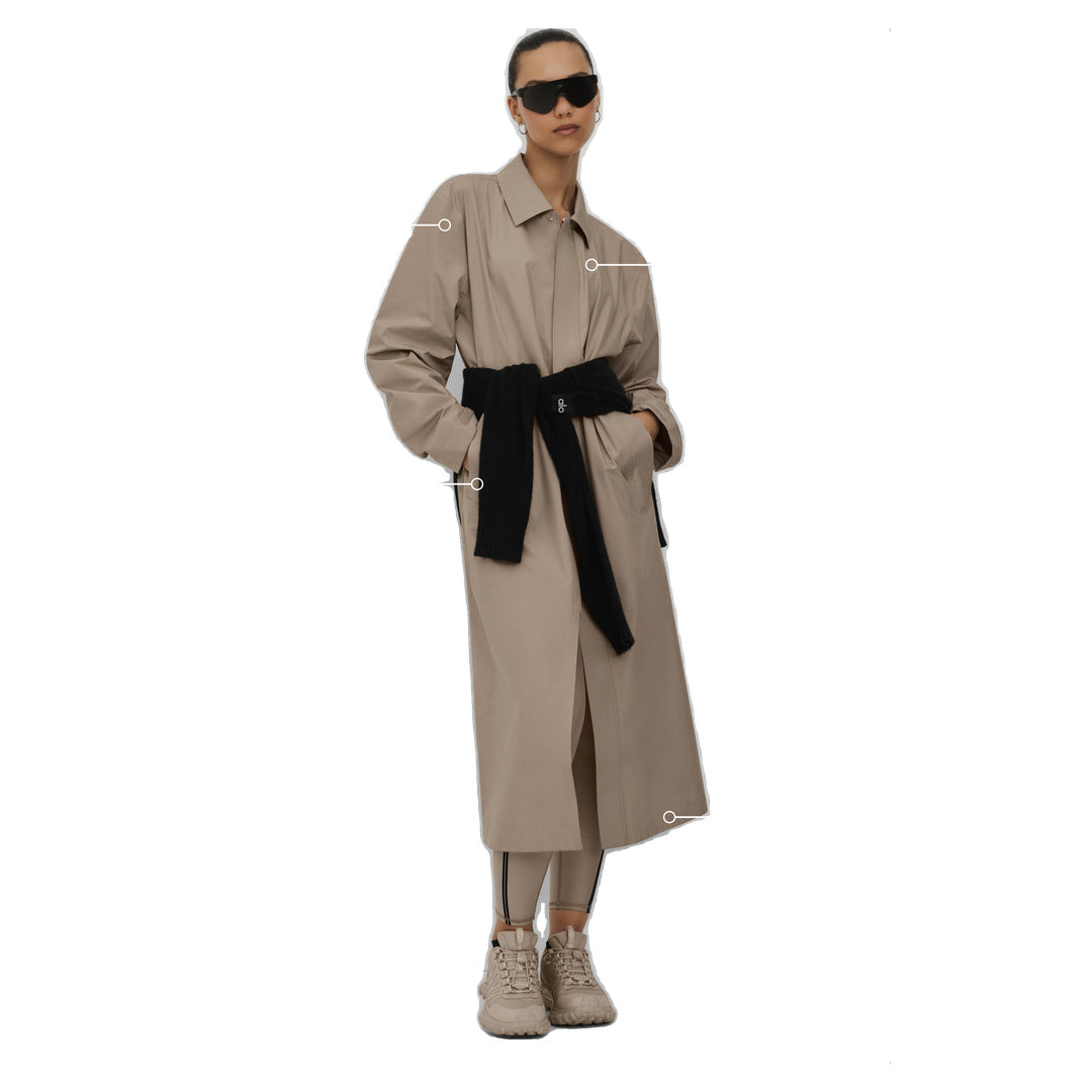 ALO Alpha Shell Long Coat - Gravel