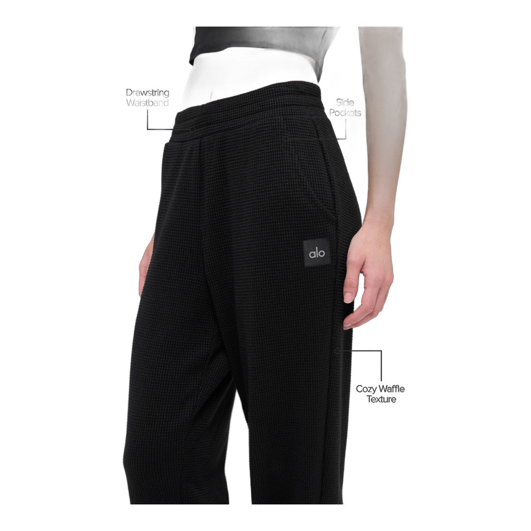 alo Waffle Weekend Escape Jogger - Black