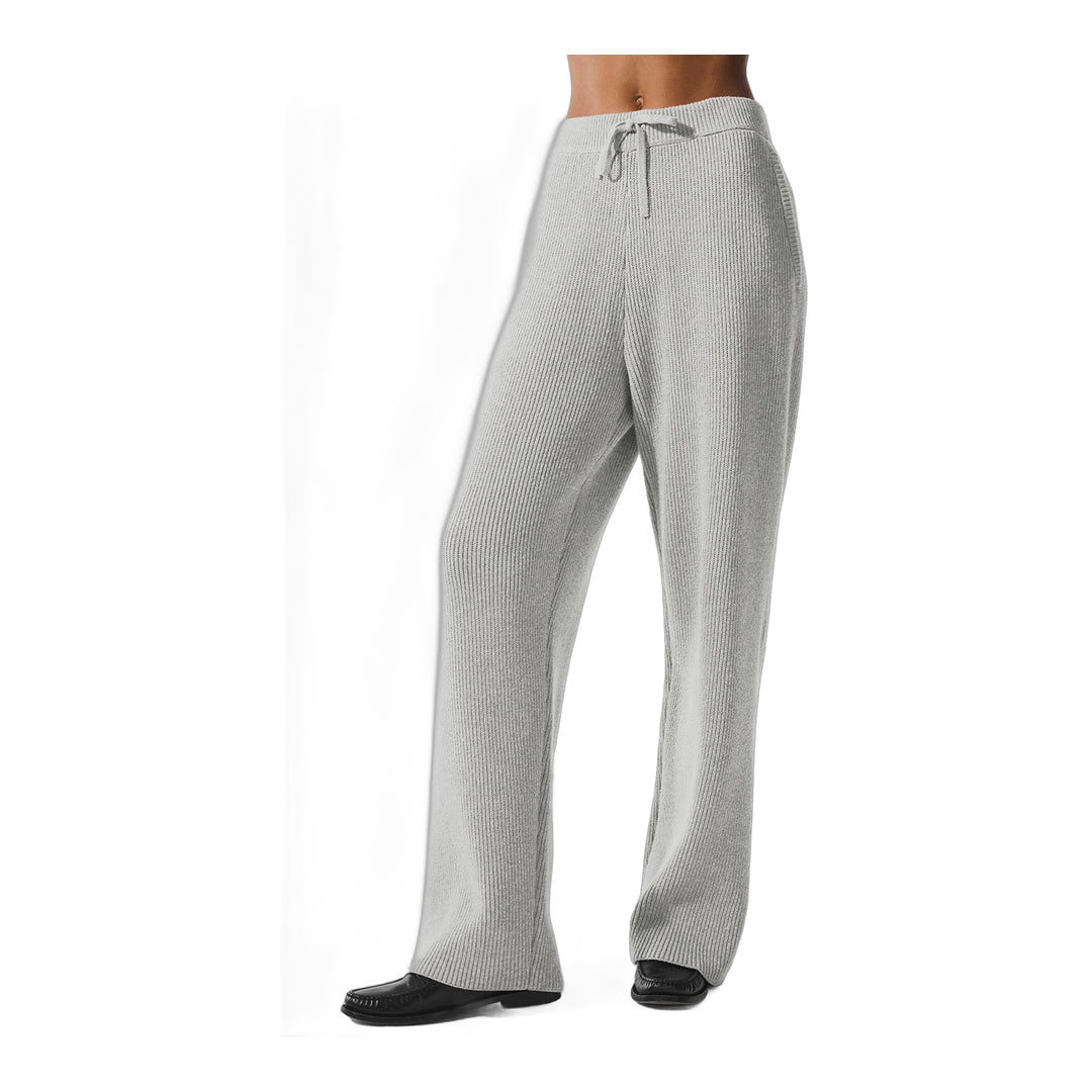 alo Domain Rib Knit Sweatpant - Athletic Heather Grey