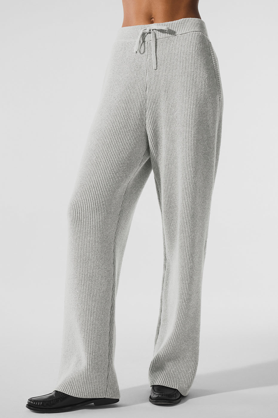 alo Domain Rib Knit Sweatpant - Athletic Heather Grey