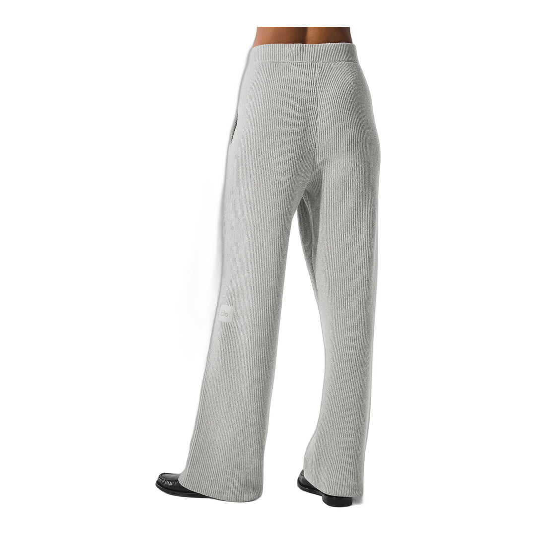 alo Domain Rib Knit Sweatpant - Athletic Heather Grey