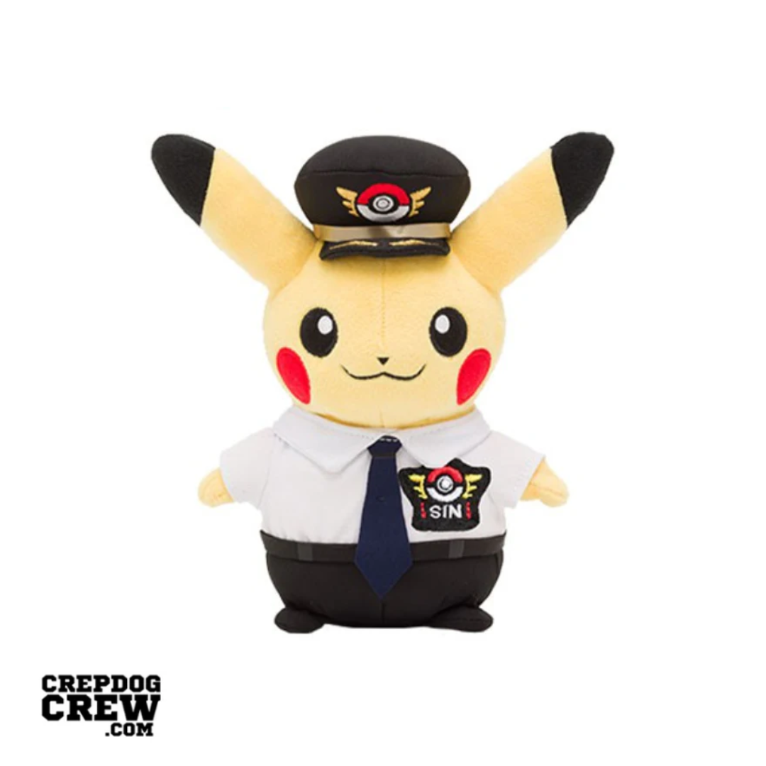 POKEMON PIKACHU PLUSH NARITA AIRPORT CAPTAIN TOY NEW TOKYO SINGAPORE PILOT