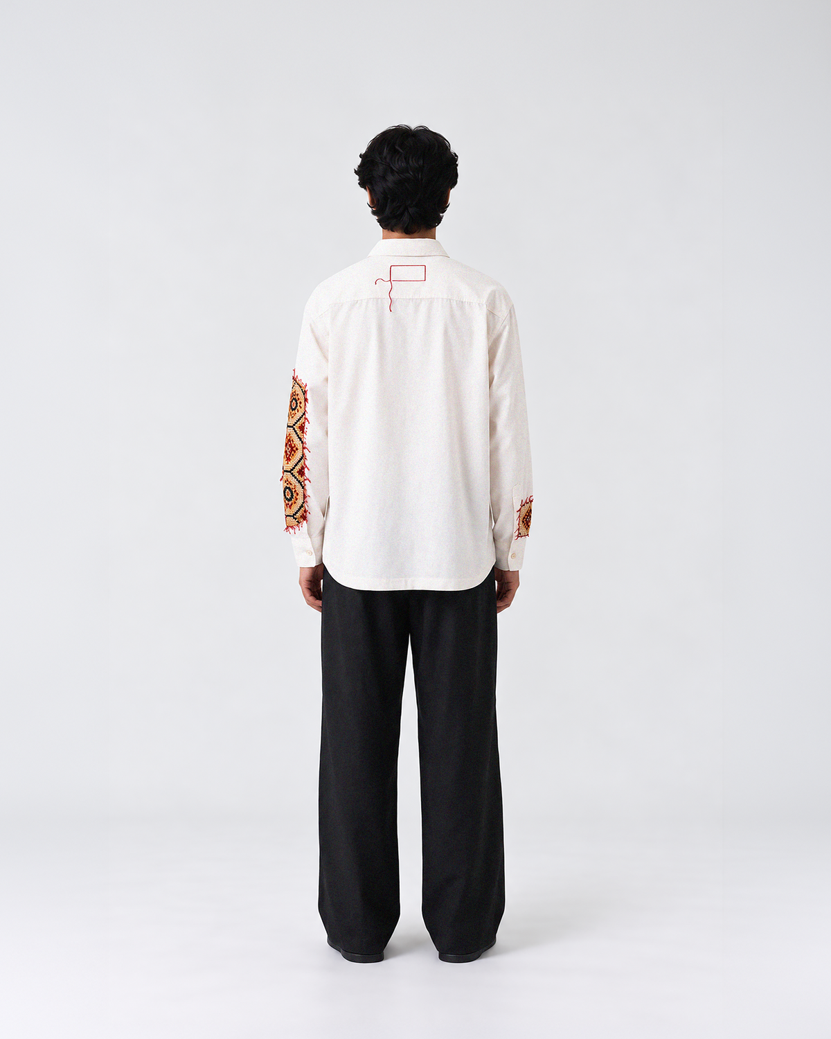 Maayka | Ivory Patchwork Full Sleeve Shirt