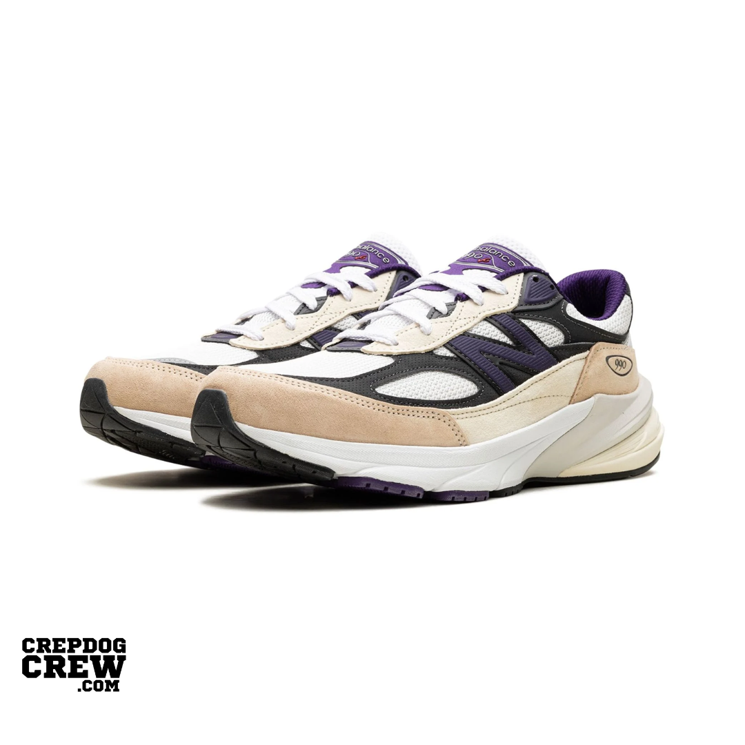 New Balance 990v6 MiUSA Teddy Santis White Black Plum