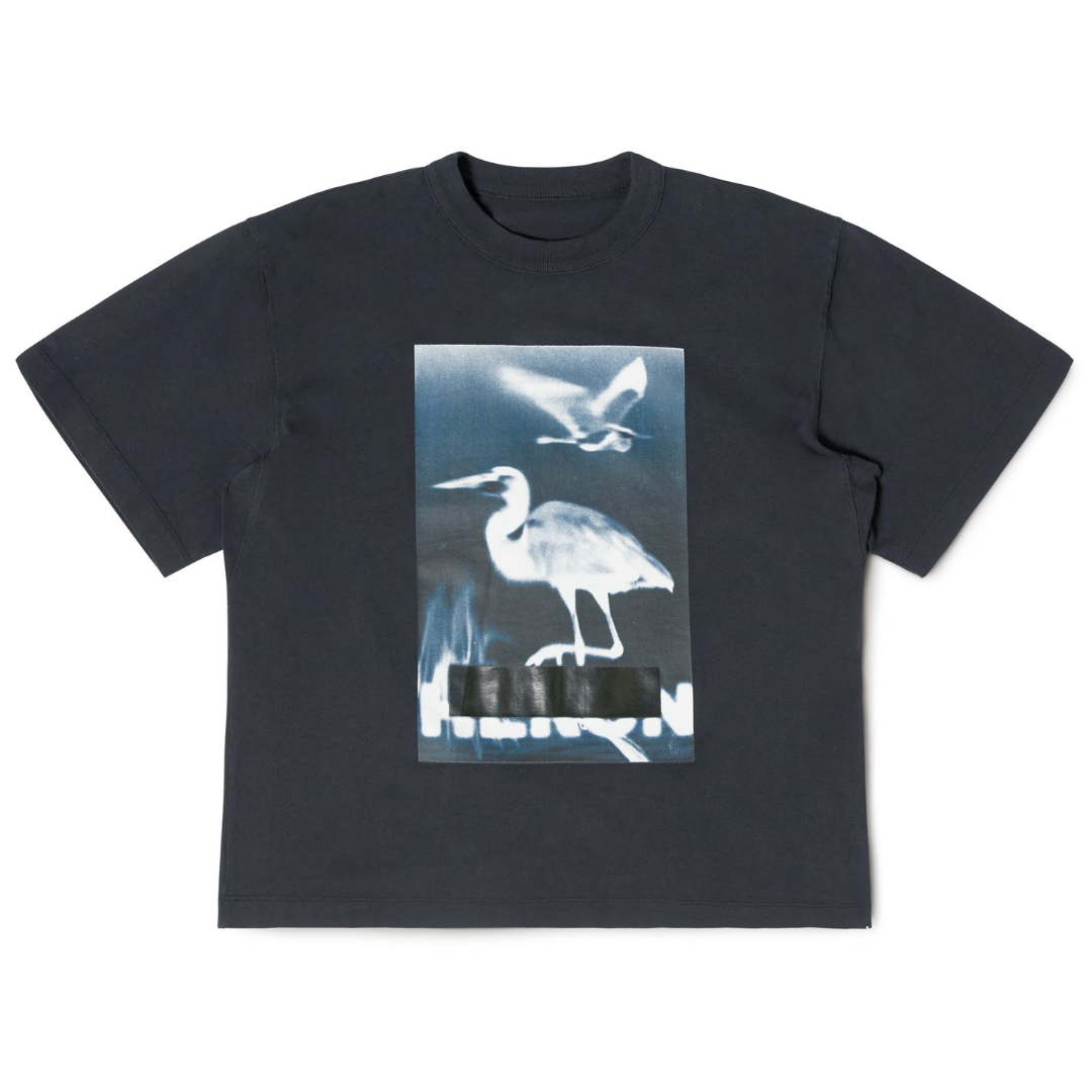 Censored Heron T-shirt in Cotton Jersey Black