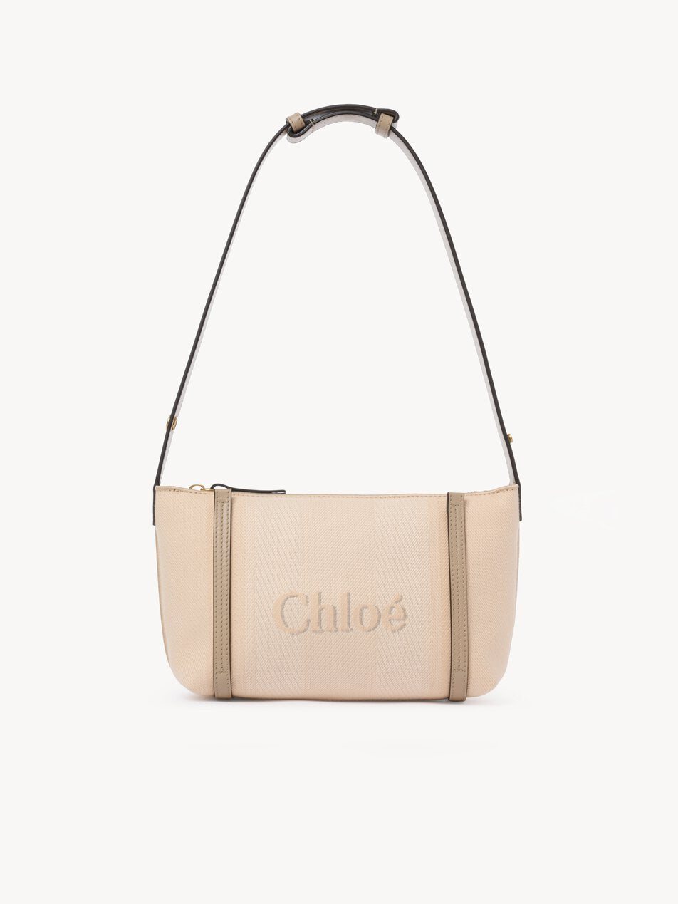 CHLOE Carry shoulder bag in canvas Blushy Beige