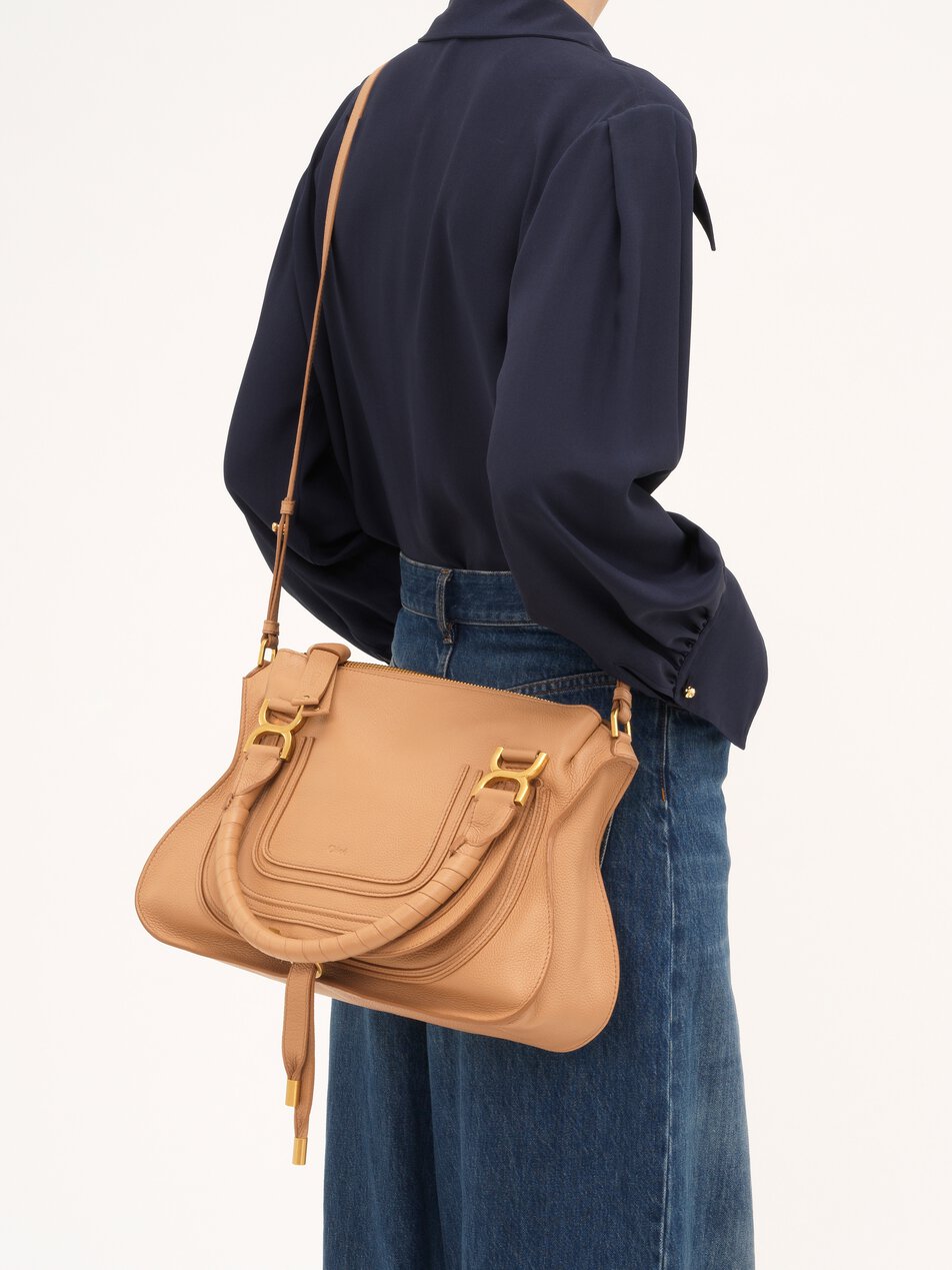 CHLOE Marcie bag in grained leather Light Tan