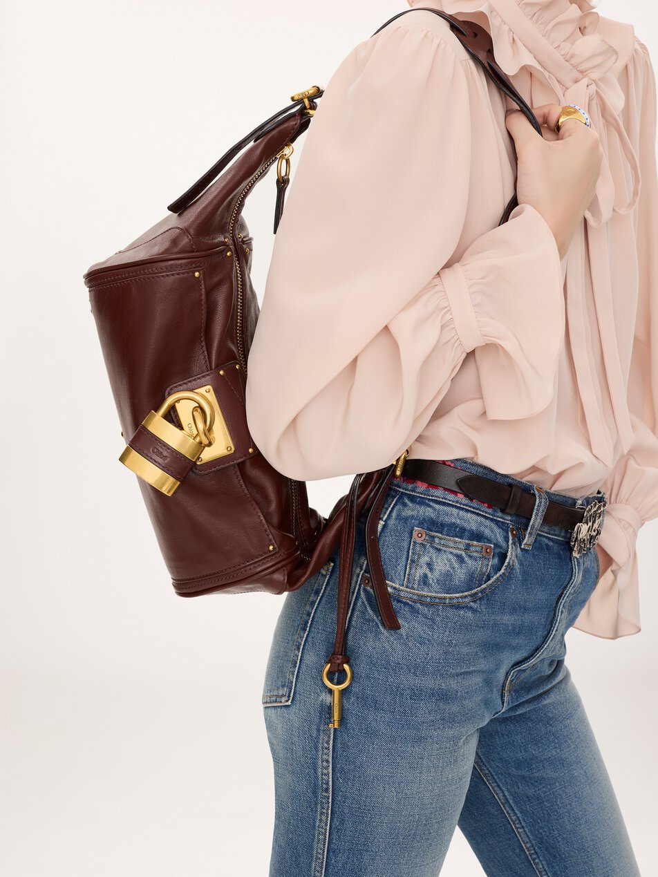 CHLOE Paddington crossbody bag in grained leather Crafty Brown