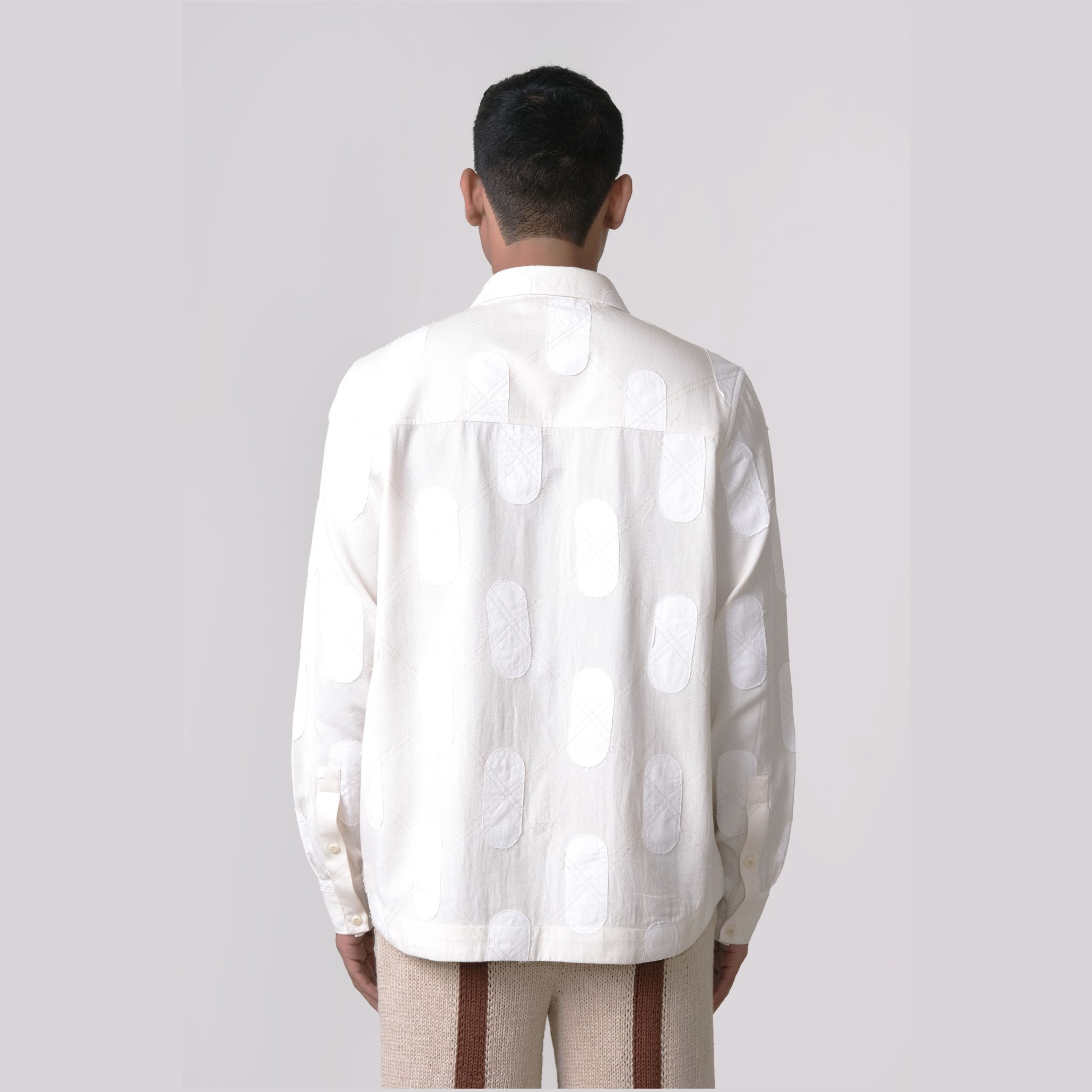 Nucleus Argyl Applique Shirt-Off White