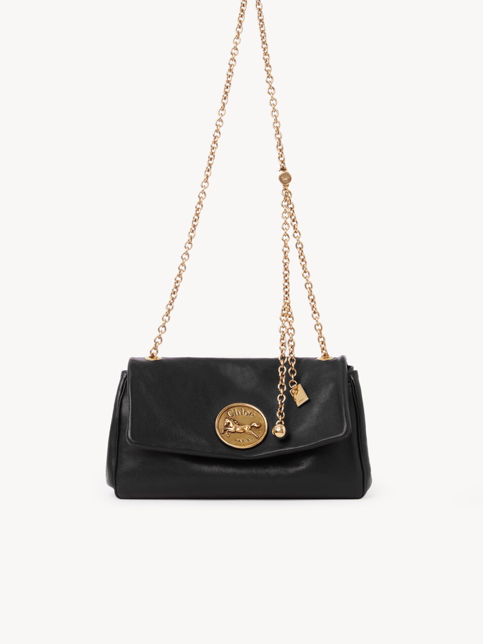CHLOE Heritage shoulder bag in grained leather Black