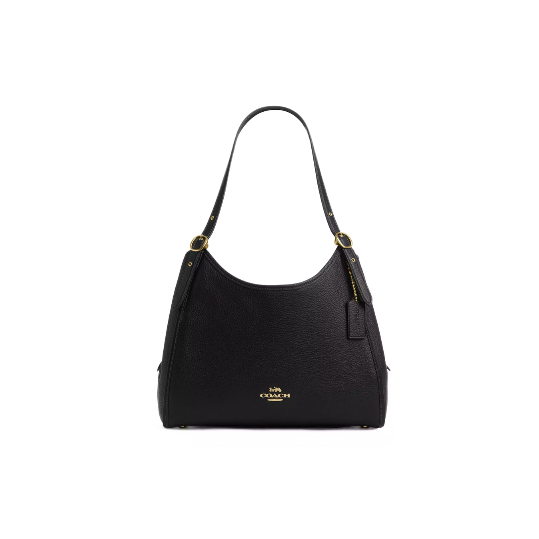 Coach Erin Shoulder Bag pebbled leather Black
