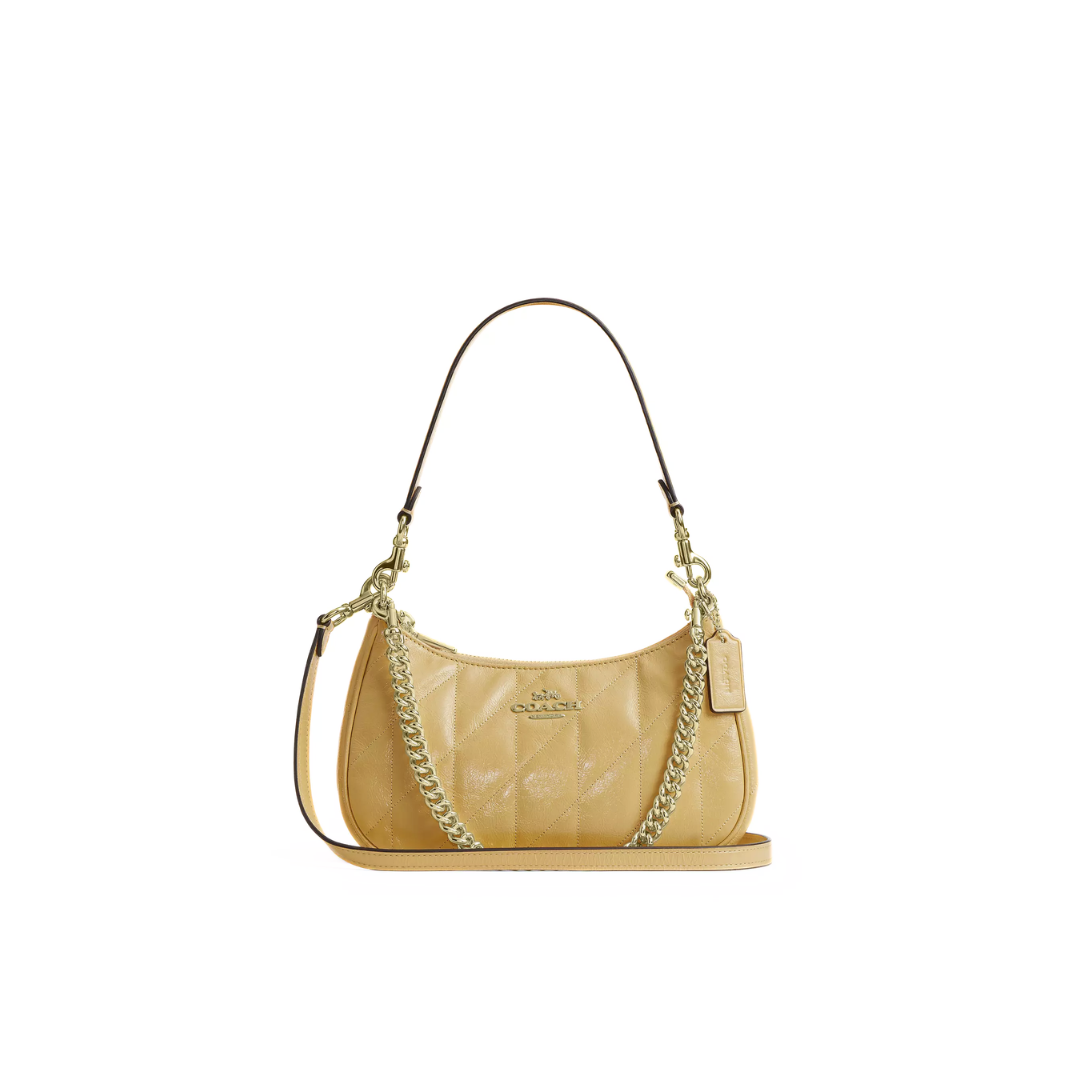 Coach Teri Shoulder Bag With Quilting Soft Yellow