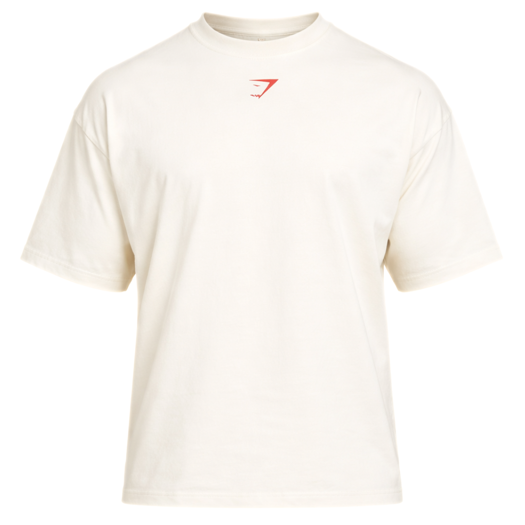 GYMSHARK LIFTING CLUB T-SHIRT EXTREME OVERSIZED FIT WHITE