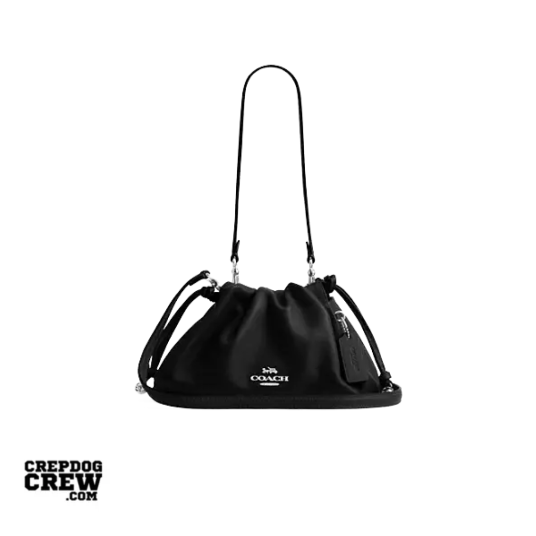 Coach Faye Shoulder Bag smooth leather Silver Black