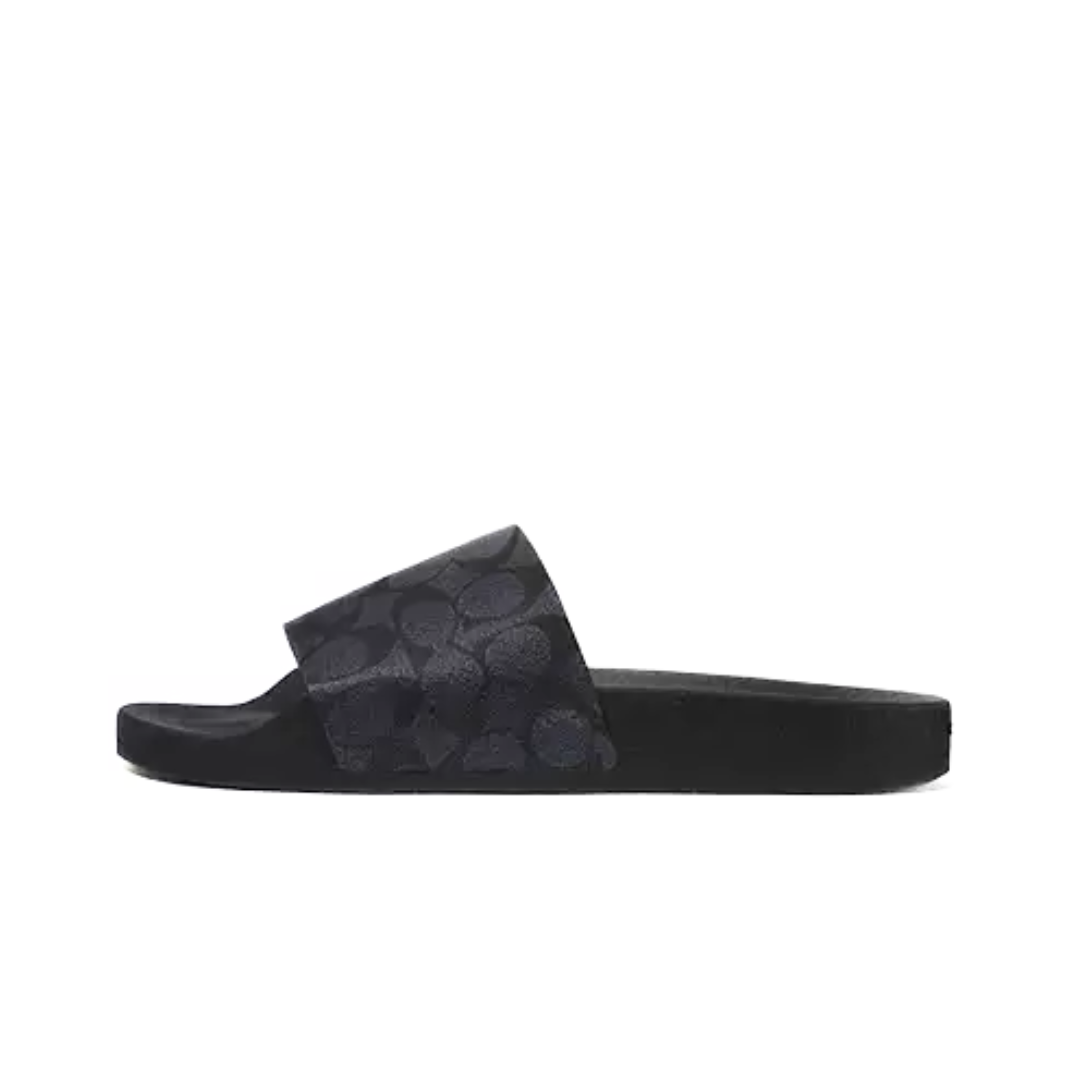 COACH Pool Slide In Signature Canvas Coated Charcoal