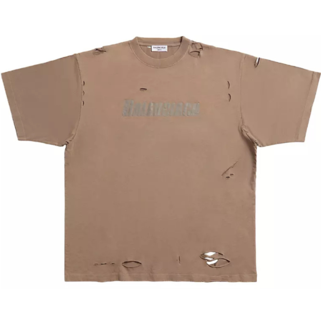 Balenciaga Destroyed T-shirt Brown