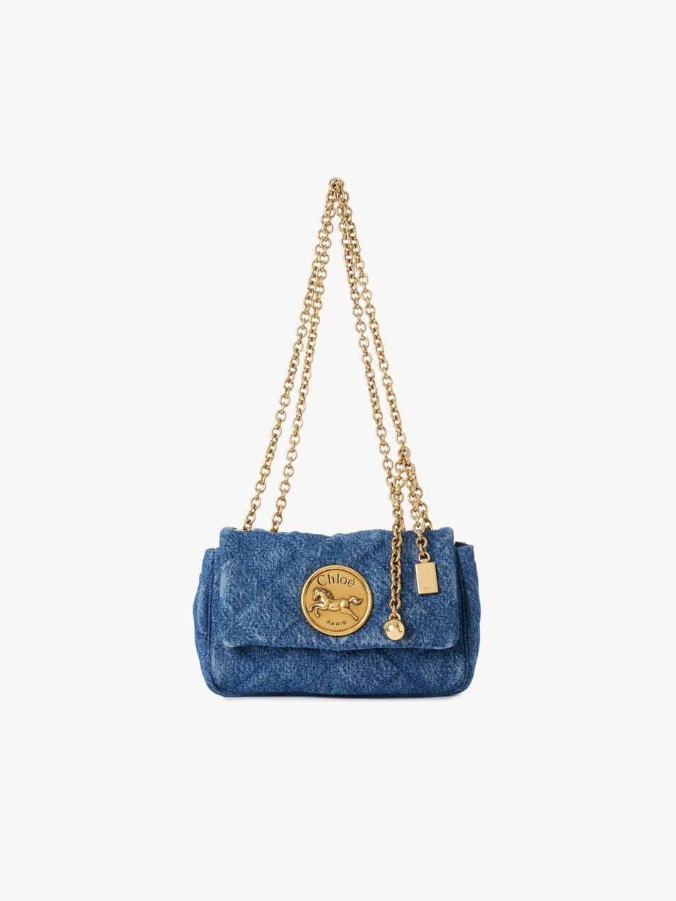 CHLOE Small Chloé Heritage shoulder bag in denim Ashes Blue