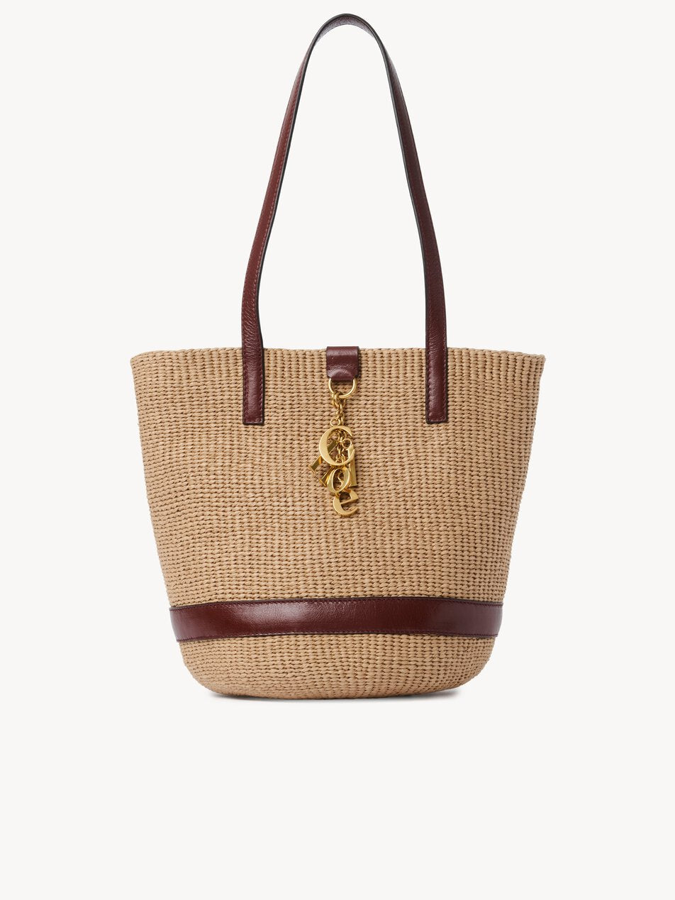 CHLOE Charms basket bag in natural fibers Crafty Brown