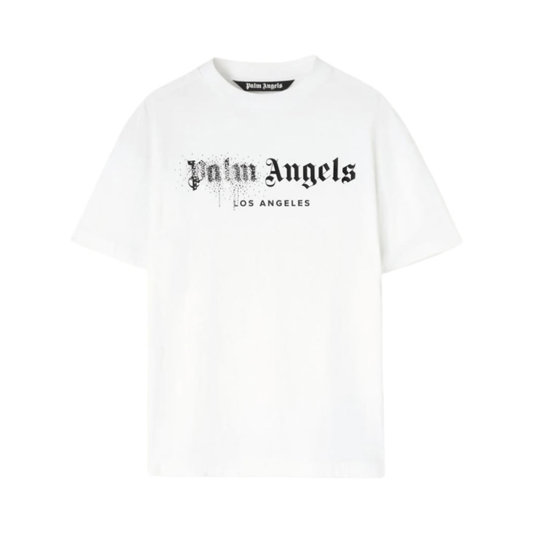 Palm Angels Rhinestone Sprayed Classic T-Shirt White/Black