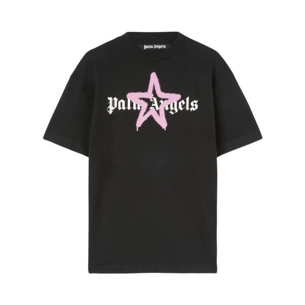 Palm Angels Star Sprayed T-Shirt Black/Pink|Black
