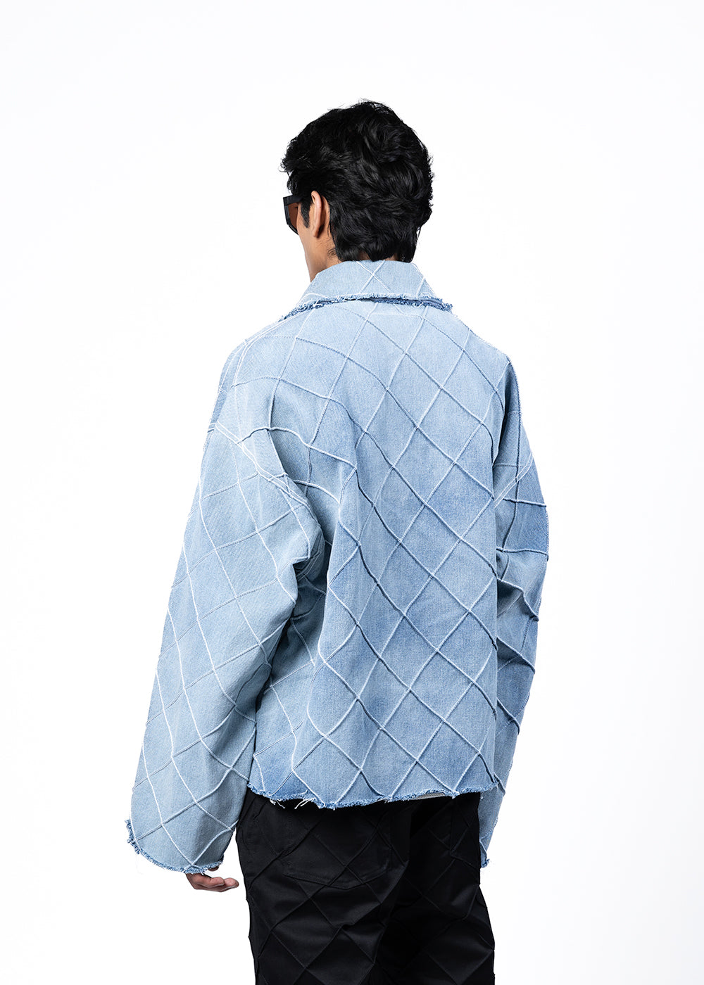 PIN TUCKS JACKET - WASHED BLUE