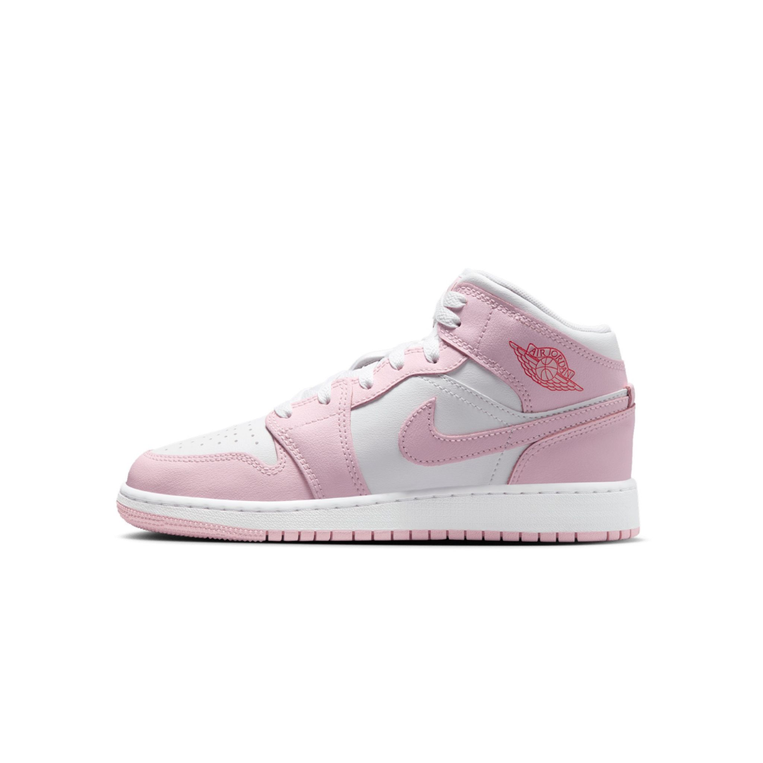 Jordan 1 Mid Pink Foam Fire Red (GS)