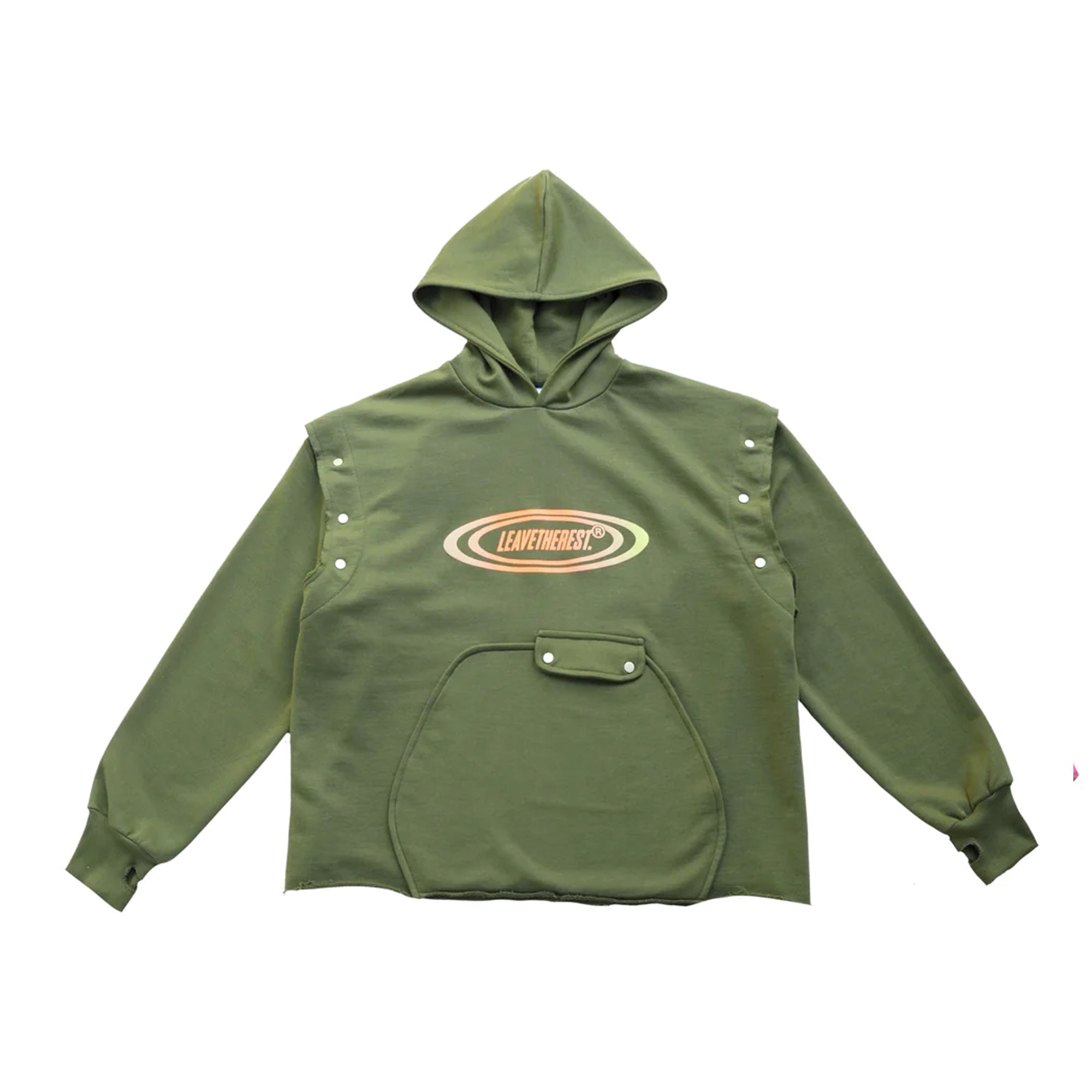 Print hoodie-Green
