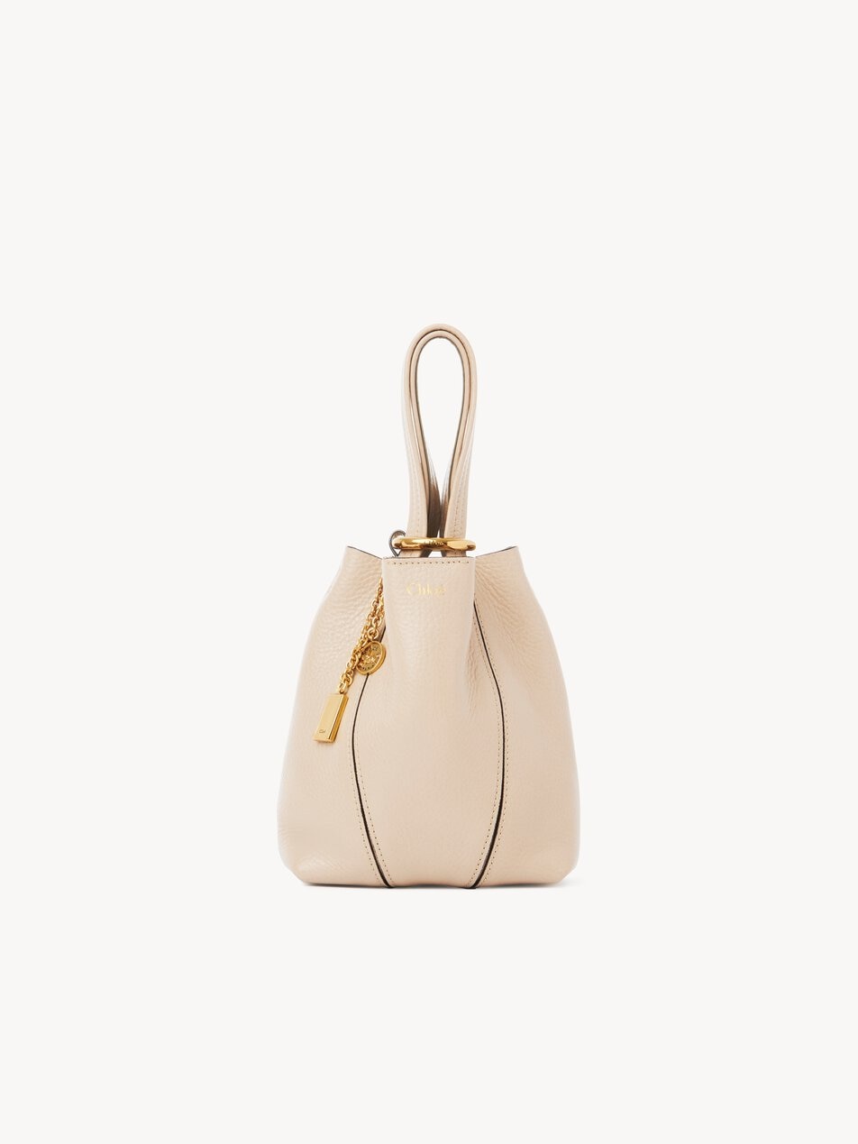 CHLOE Small Chloé Spin tote bag in grained leather Sweet Beige